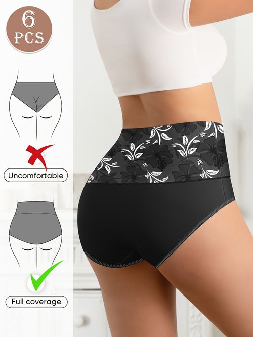 🔥2025 HOT SALE -50%🔥6pcs Soft Plus Size Elegant Panties Women's High Waisted