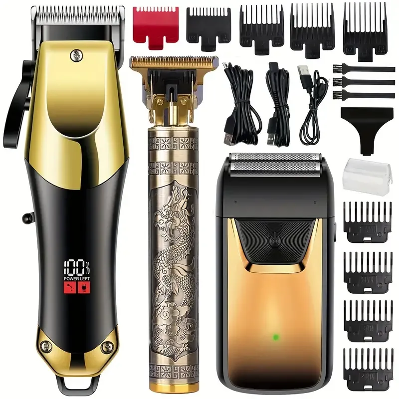 Set Professional Men's Electric Hair Clippers Kit