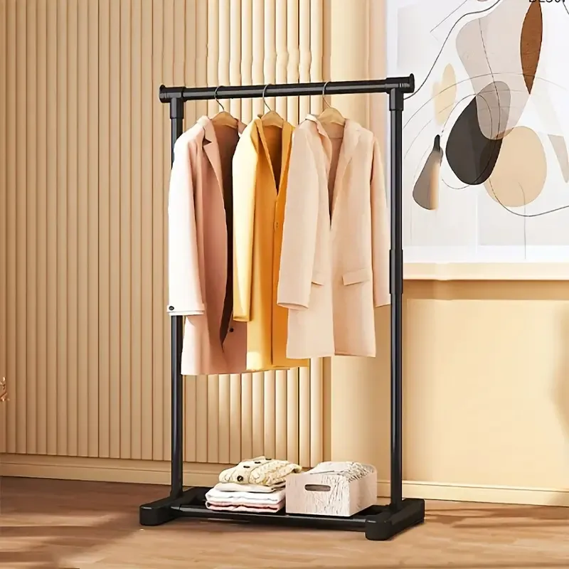 Easy-Install Metal Clothes Rack - Indoor Outdoor Vertical Hanger for Home & Balcony Storage, Space-Saving Design with Hooks, Drying Racks
