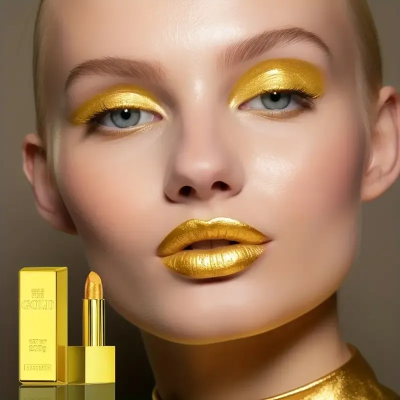 Golden Brick Lipstick Premium Solid Lipstick Waterproof Non