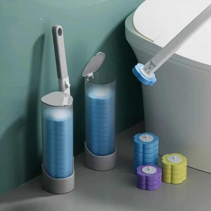 Disposable Replacement Brush Head Toilet Brush Set