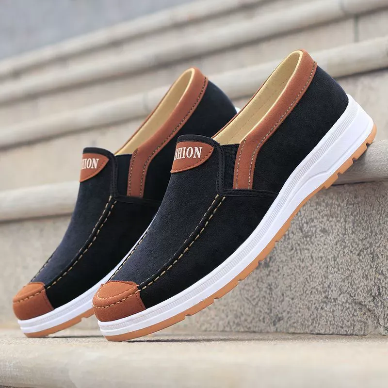 Boots for men, casual and breathable, one-piece, durable and slip-resistant work shoes, men's canvas shoes
