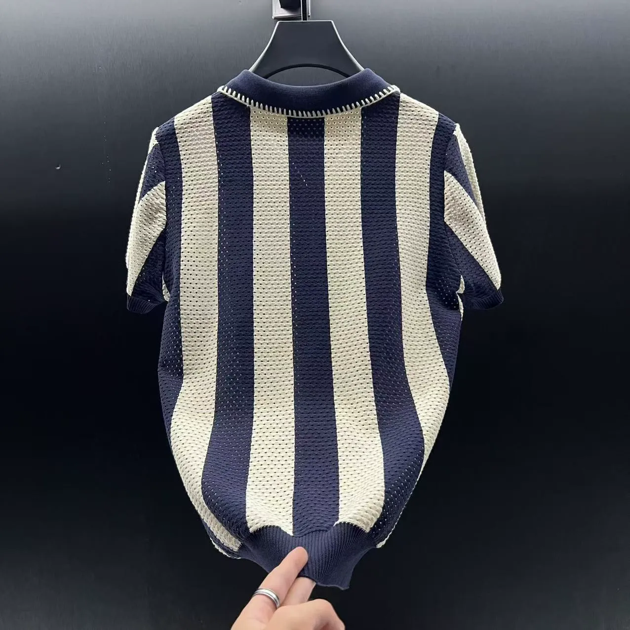 Shenxian New Style Collarless Short-Sleeved Casual Shirt - Stylish and Versatile Polo Shirt