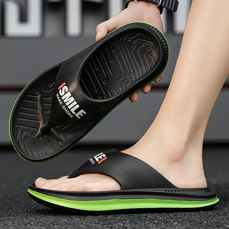Men's Letter Pattern Flip Flops Non Slip Open Toe Outdoor Walking Beach Seaside Party All Seasons