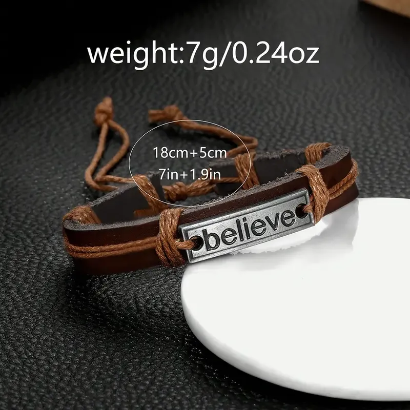 1pc Men's Simple Round Pointer Quartz Watch & 1pc Bracelet