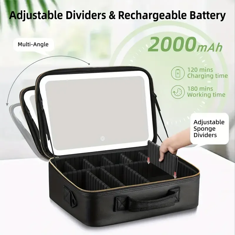makeup bag with LED mirror
