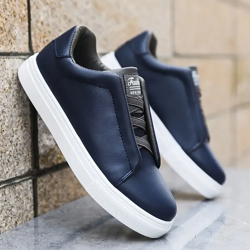 Men's Slip On PVC Low Top Solid Shoes Comfy For Outdoor Walking Jogging Traveling For Youth All Seasons