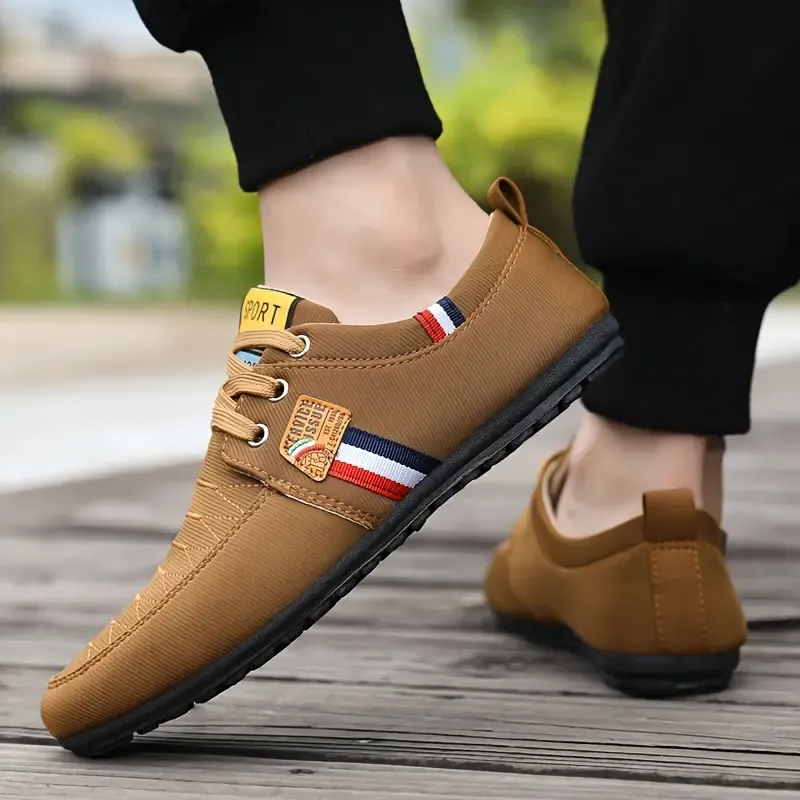 Men's Casual Low Top Canvas Shoes, Breathable Lightweight Walking Shoes For Spring And Summer