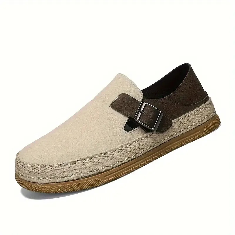 Men's Vintage Color Block Elegant Dress Shoes With Buckle Straps, Comfy Non Slip Casual Durable Walking Shoes, Men's Footwear