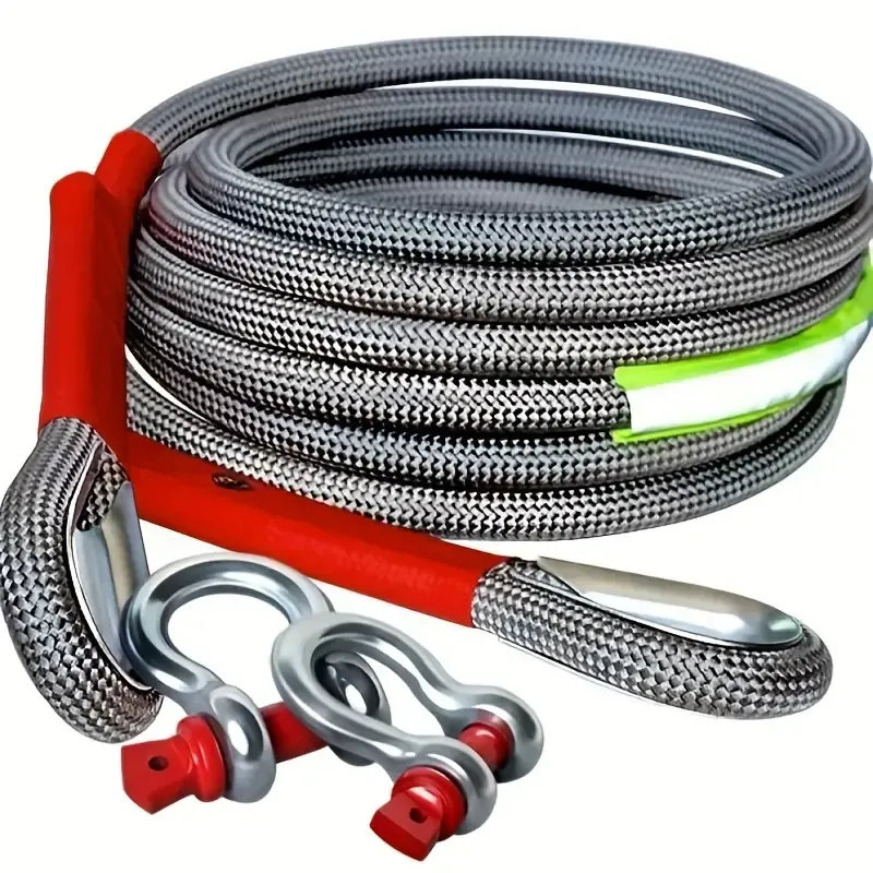Heavy-Duty Nylon Car Tow Rope - 5m Tensile Strength, Durable Off-Road Recovery Strap for Emergency Vehicle Assistance