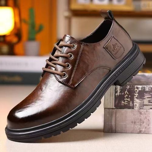 New men's leather shoes, business style, soft leather, breathable, versatile casual leather shoes, British style workwear shoes, lightweight formal leather shoes.