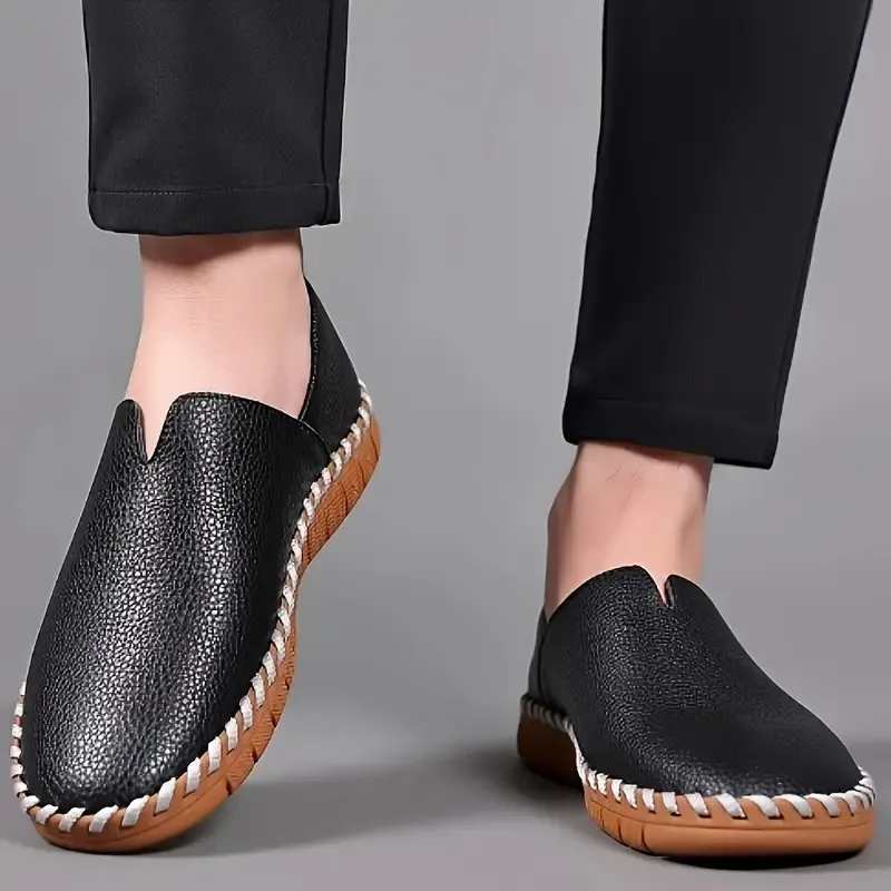 Men's Casual Slip-On Loafers - Breathable, Lightweight, Non-Slip Rubber Sole Shoes for All Seasons