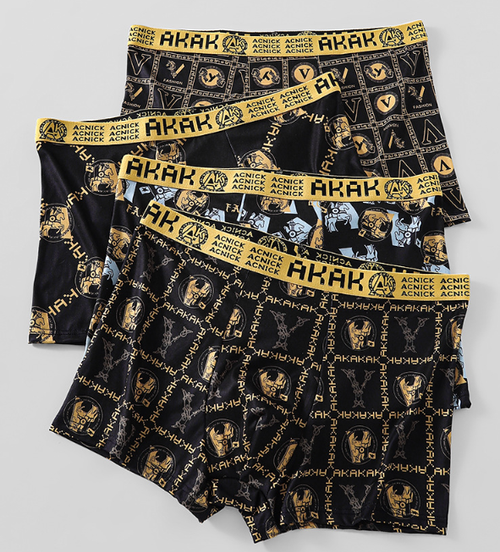 Men's underwear for hair distribution: black and gold briefs