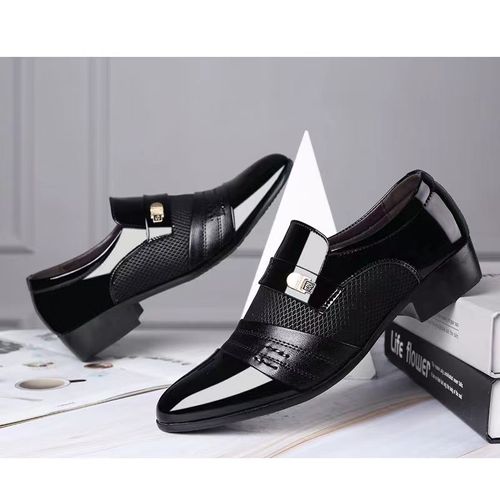 Men's Patent Leather Oxford Shoes, Formal Dress Shoes For Wedding Party Office