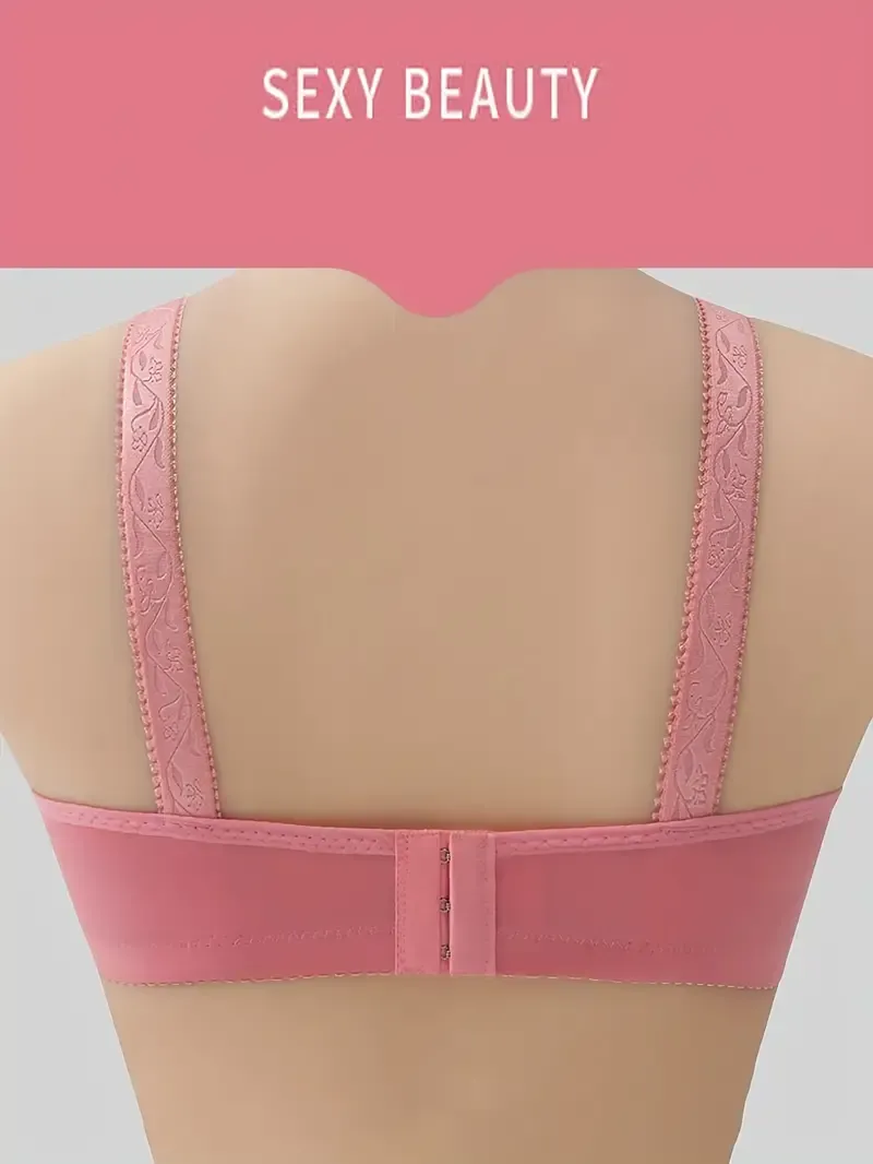 Maternity Non-Steel Ring Breathable Elegant Nylon Lace Bra For Women, Gathered Full-Cup, Comfortable For All Seasons
