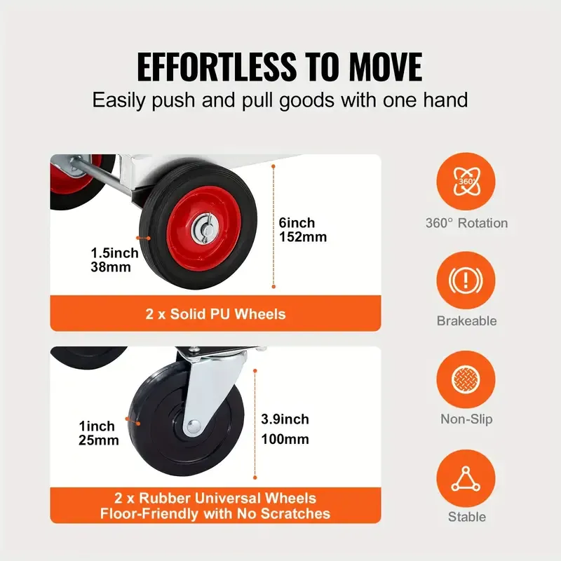 Capacity Heavy Duty Aluminum Folding Hand Truck