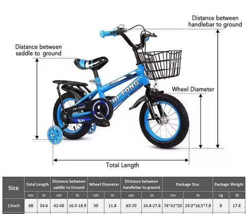 Children Bike 12 Inch Boys Girls Toddler Bicycle Adjustable Height Kid Bicycle with Detachable Basket for 2-7 Years Old
