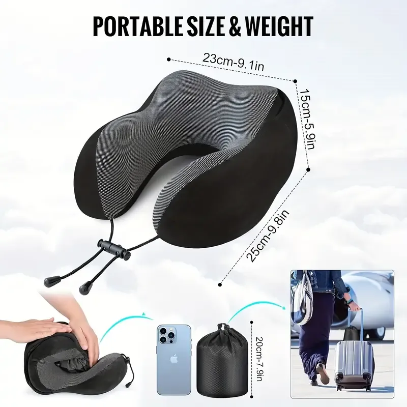 Velvet Memory Foam Travel Pillow
