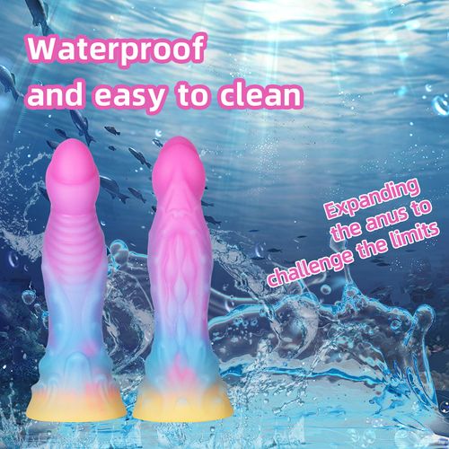 Anal Toys Luminous Dragon Dildo Anal Toys Butt Plug Colourful Glowing Dildo Huge Penis Glow in Dark Sex Toys for Women Sex Products