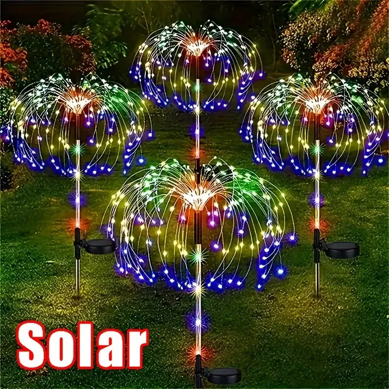 Solar-Powered Dandelion Firework Lights
