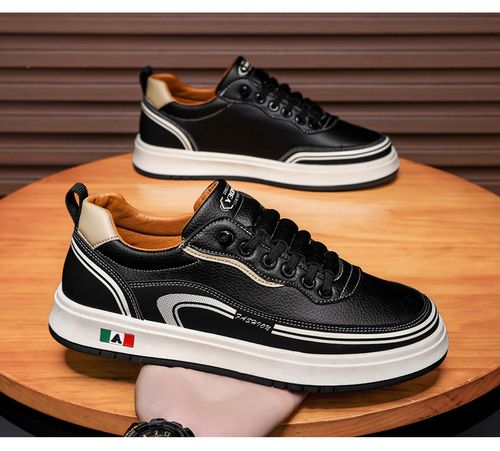 New style casual men's leather letters fashion soft sole casual shoes