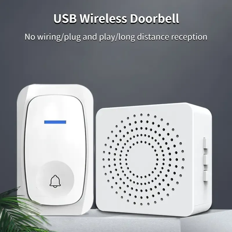 1pc Mini Smart Home USB Wireless Doorbell, 38 Kinds Of Chime Switching Smart Doorbell, Outdoor Electronic Doorbell, Long Distance Remote Control Doorbell, Doorbell Wireless Call Doorbell