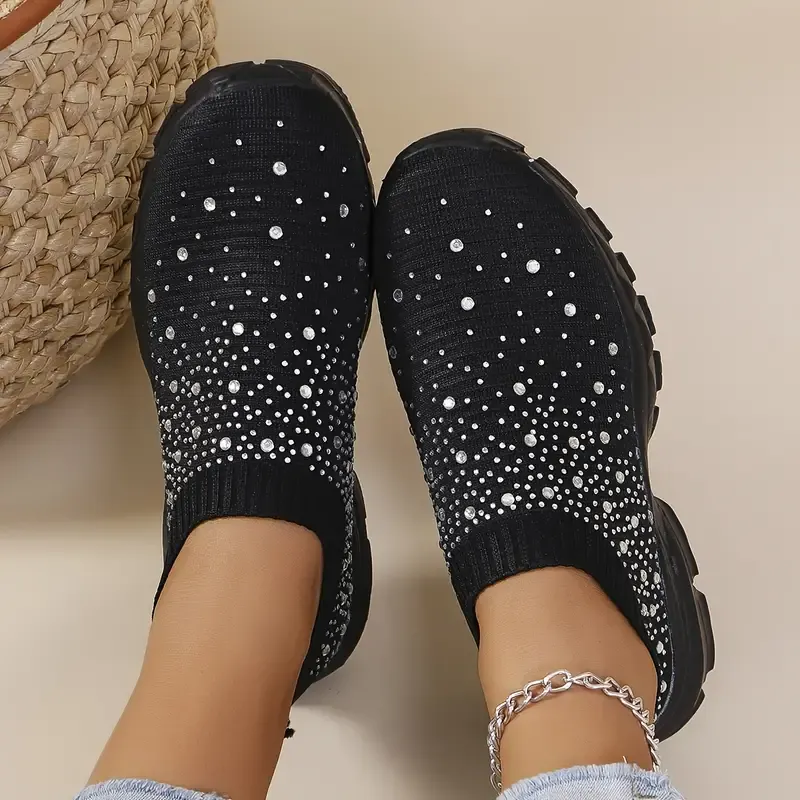 Ladies Casual Slip-On Sneakers with Random Embroidery