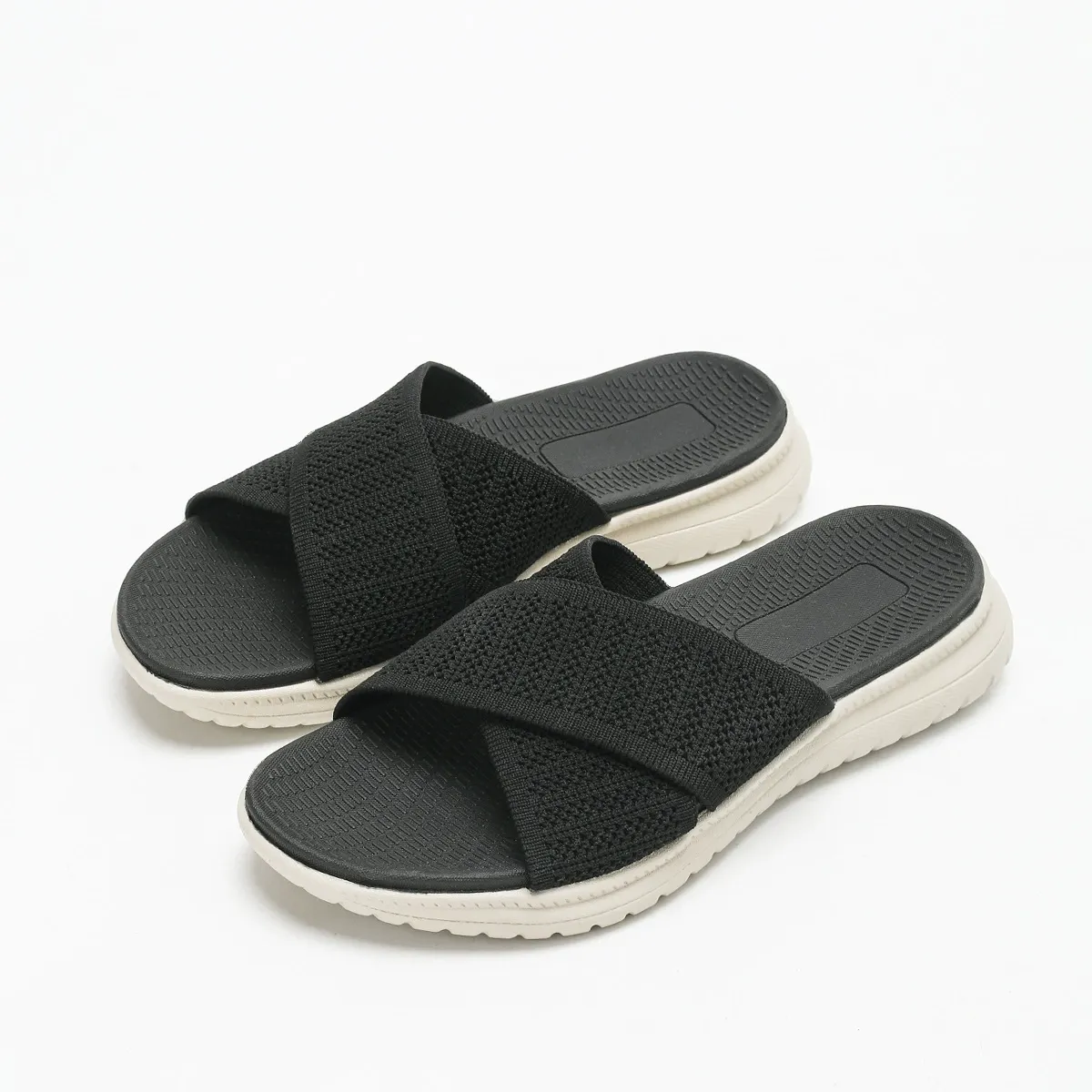 Lightweight sporty style comfortable and breathable woven large-size flip-flops