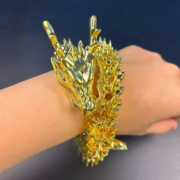 Gold Dragon with Movable Joints