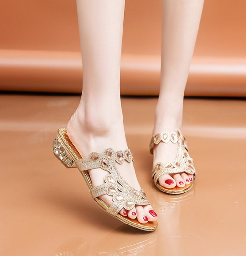 Women's Glitter Rhinestone Decor Sandals