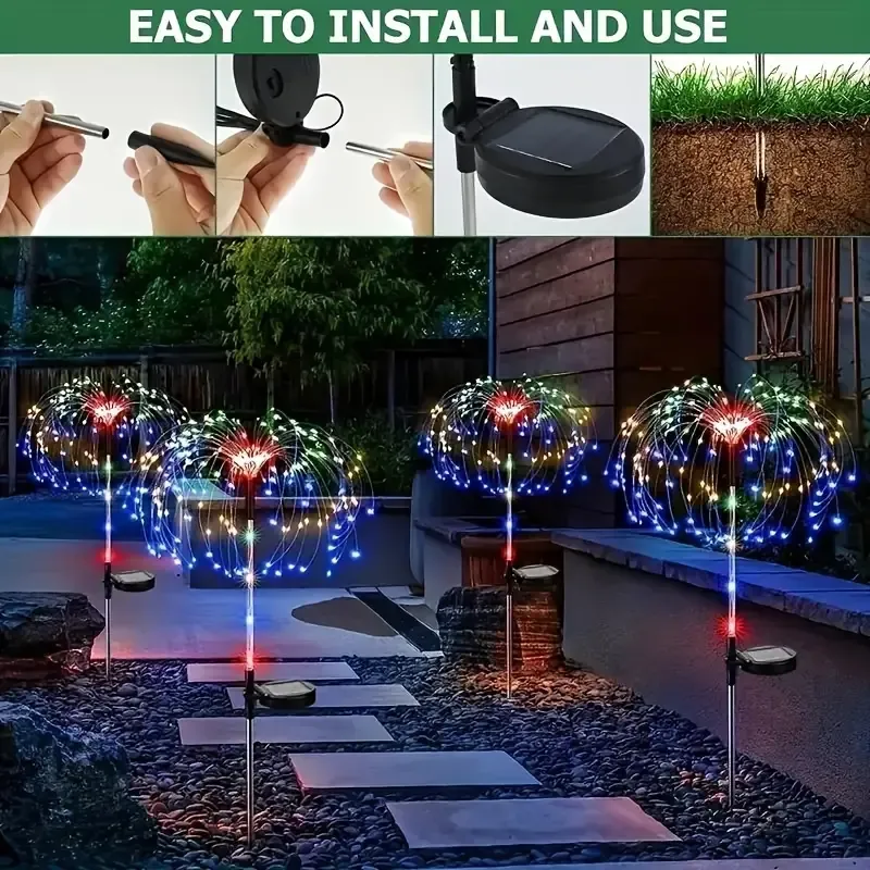 Solar-Powered Dandelion Firework Lights