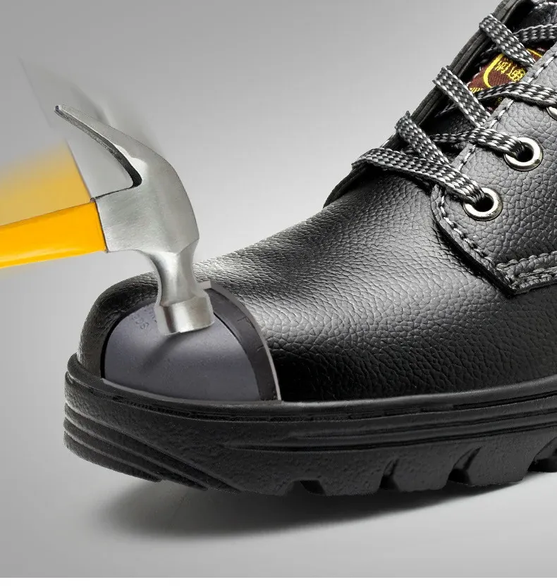 Hot Sale Promotion -Microfiber Leather comfortable and lightweight safety shoes for men and women Steel head and rubber bottom safety shoes