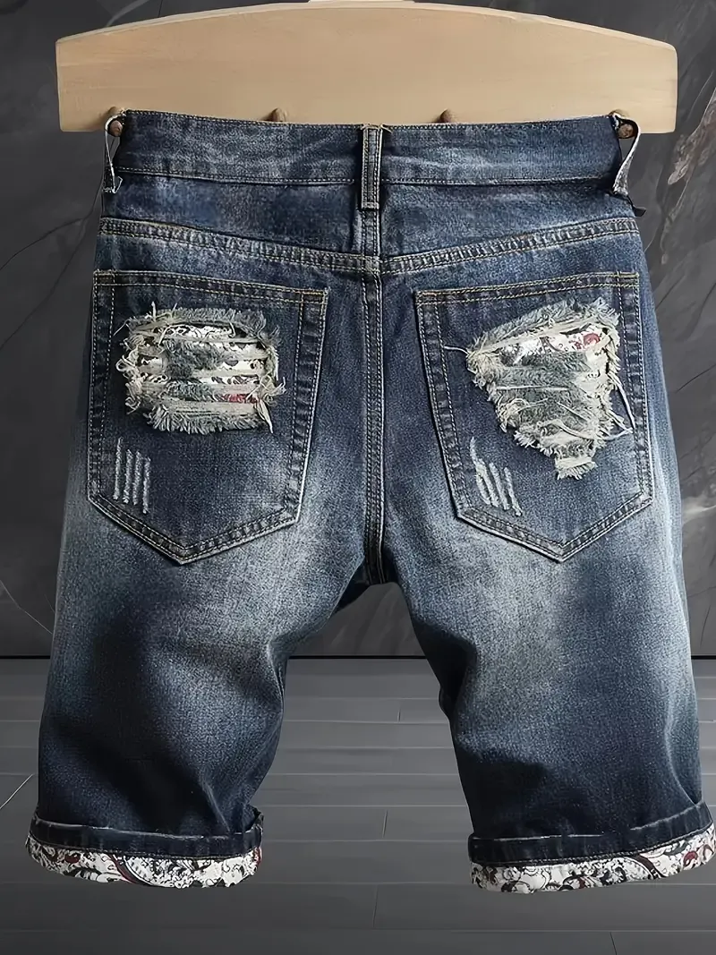 Men's Distressed Denim Shorts