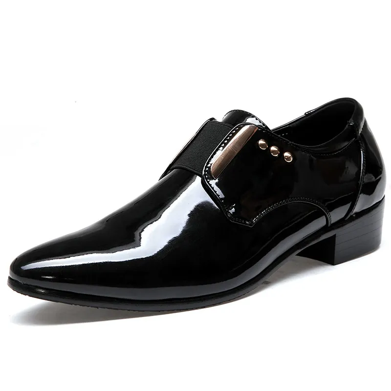 Pointed-toe low-top dress shoes, business formal large-size leather shoes
