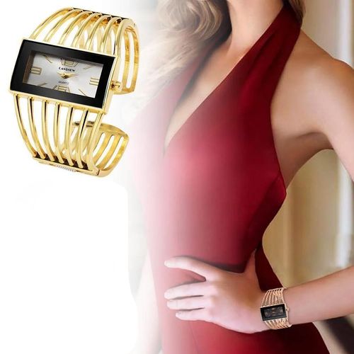 Luxury Fashion Unique Design Square Dial Ladies Alloy Bracelet Quartz Watch