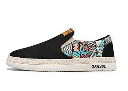 Men's canvas shoes with layered soles, fisherman's slip-on