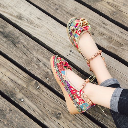 Beaded Bow Bohemian Women's Shoes