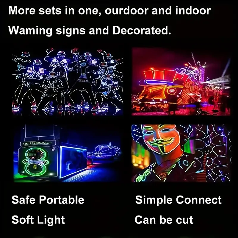 Glow Wire Cable LED Neon Costumes