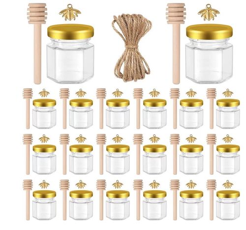 Glass Honey Jars with Dipper