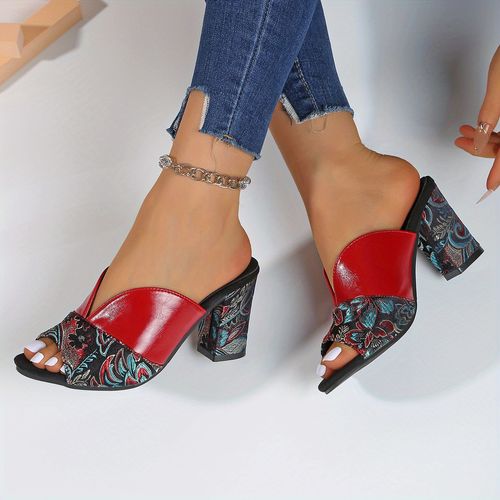 new temperament thick heel sandals