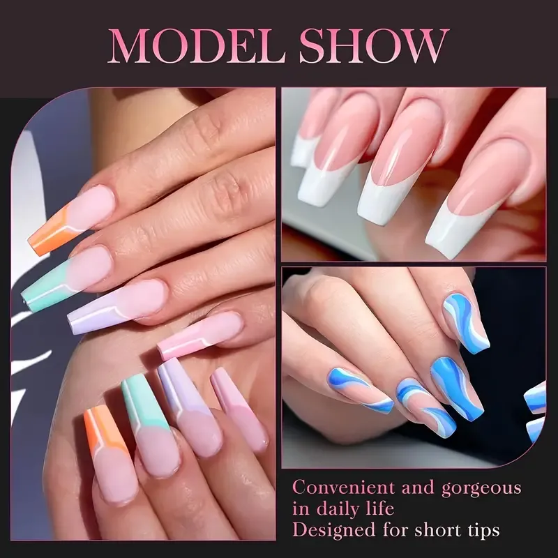 500pcs Long Coffin False Nails White Artificial Nail Tips Set Easy To Shape And File For DIY Nail Art Salon Design
