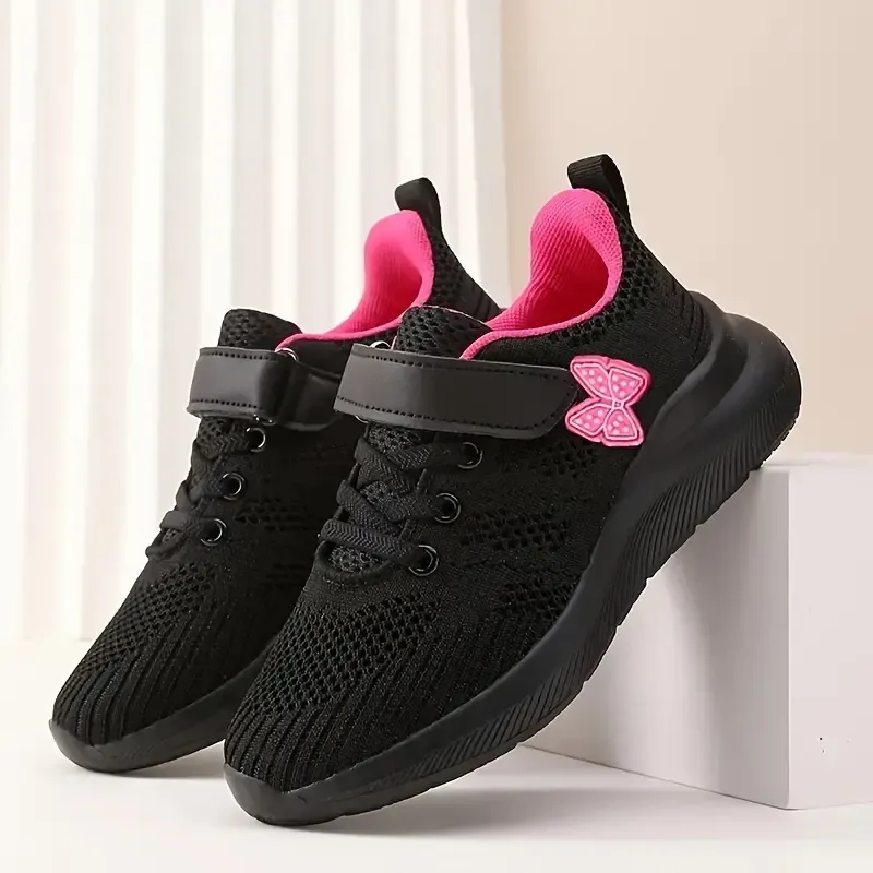 Girl's Trendy Woven Running Shoes