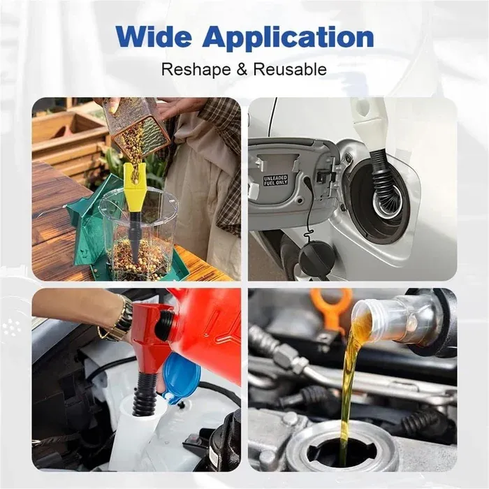 Retractable automatic fuel funnel