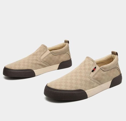 Two-tone casual men's canvas shoes, low-top flat sneakers