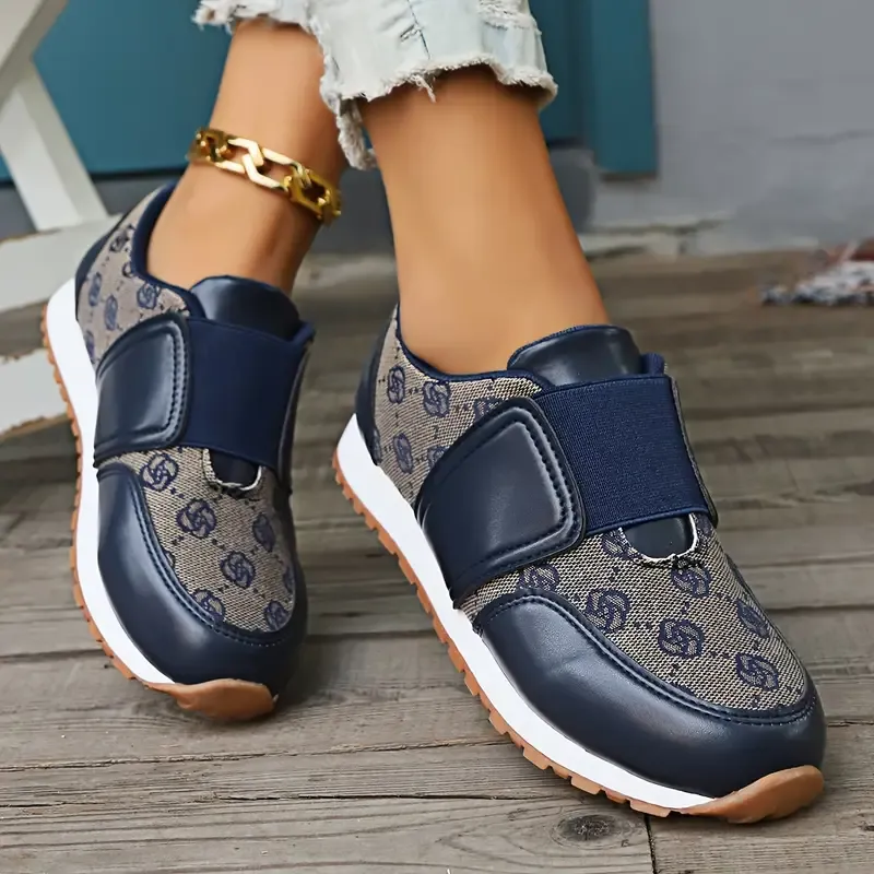 Women's Casual Fashion Sneakers with Hook-and-Loop Closure