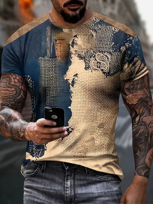 Men's 3D digital printing black panther loose men's loose casual round neck short sleeve T