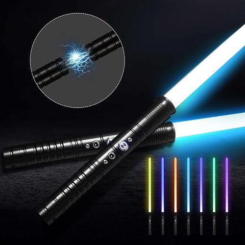 Lischwert Lightsaber, RGB Colors Changeable with Sound Metal Hilt Light Saber Force FX Dueling Lightsaber Toy for Kids Adults Gift