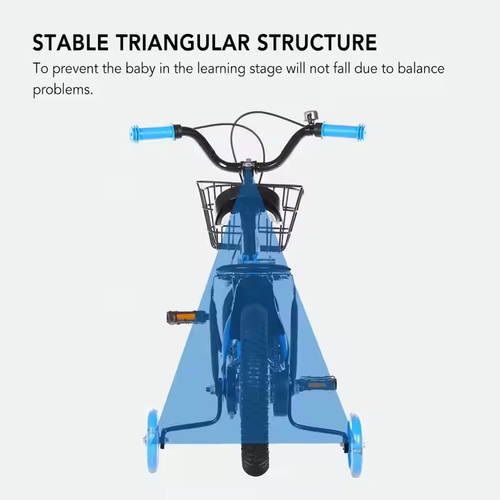 Children Bike 12 Inch Boys Girls Toddler Bicycle Adjustable Height Kid Bicycle with Detachable Basket for 2-7 Years Old
