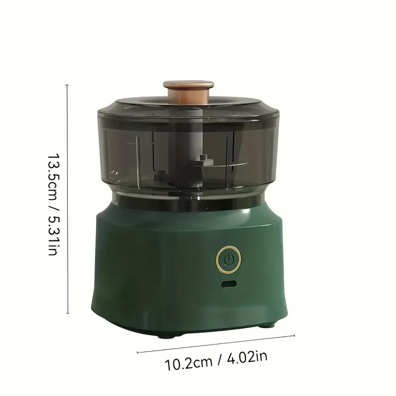 Portable USB-Rechargeable Mini Food Processor - Wireless Electric Meat Grinder & Garlic Masher with Stainless Steel Blade, Easy One-Click Start, Detachable for Easy Cleaning