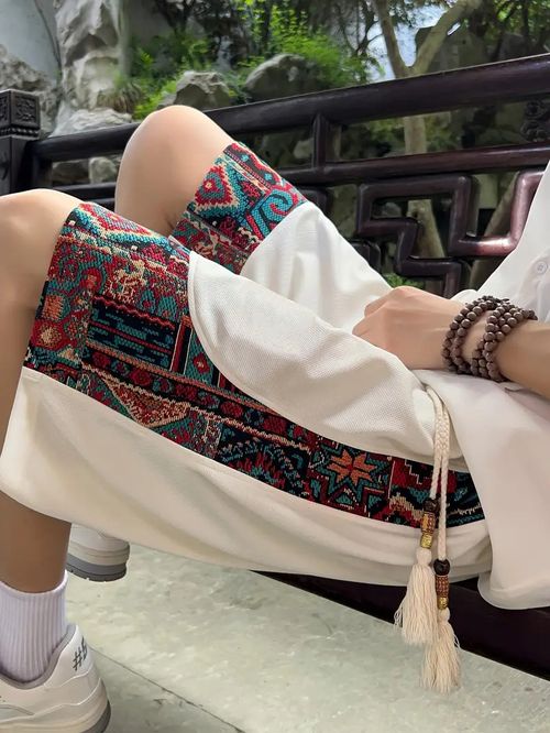 Men's ethnic style casual shorts men's